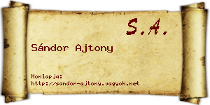 Sándor Ajtony névjegykártya